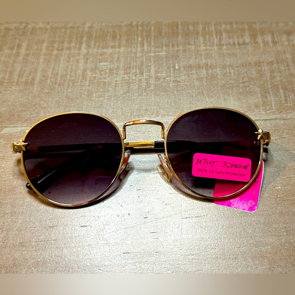 BETSEY JOHNSON AVIATOR SUNGLASSES - GOLD METAL MIRROR LENSES ⚡️NWT⚡️